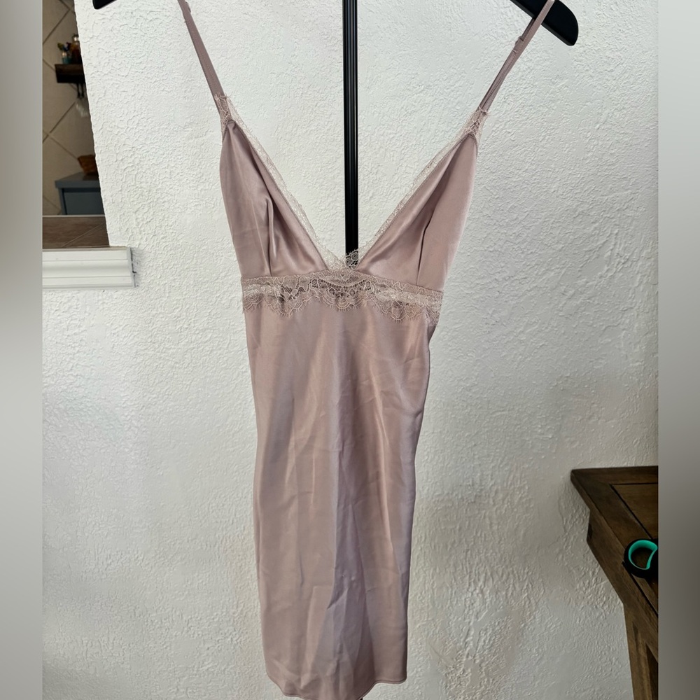 Victoria's Secret Dusty Rose Lace-Trim Slip